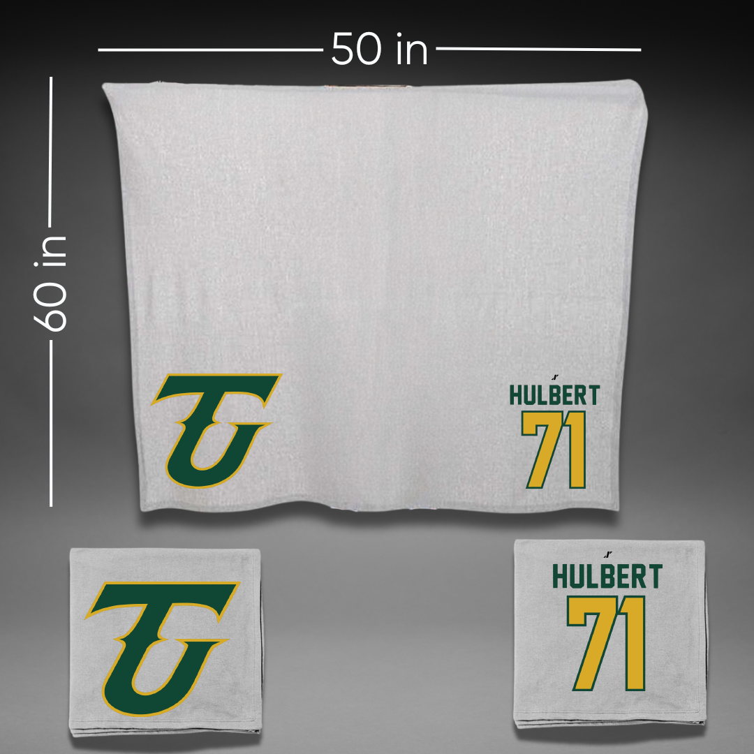 Tiffin University Football Gray Blanket - #71 Cassius Hulbert