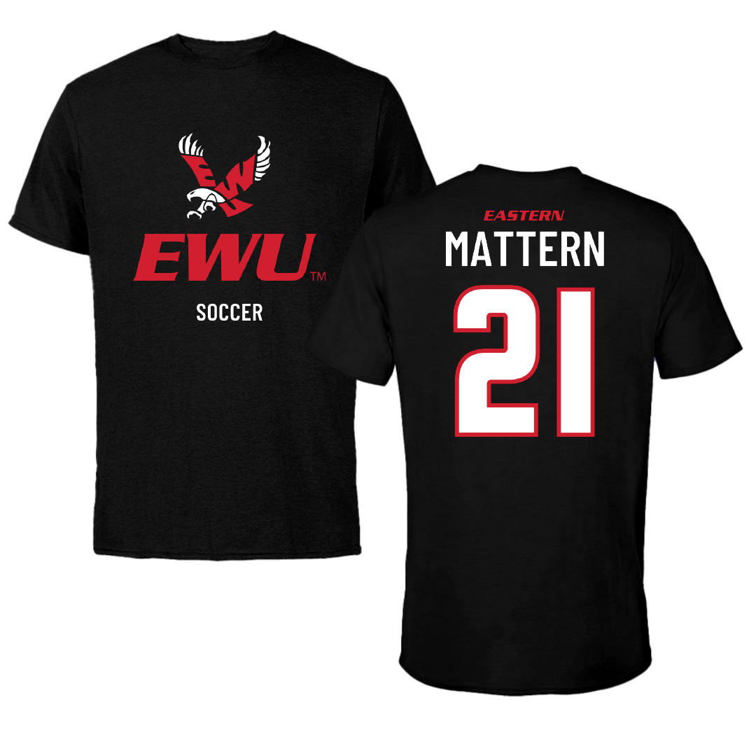 Eastern Washington University Soccer Black EWU Performance Tee - #21 Iris Mattern