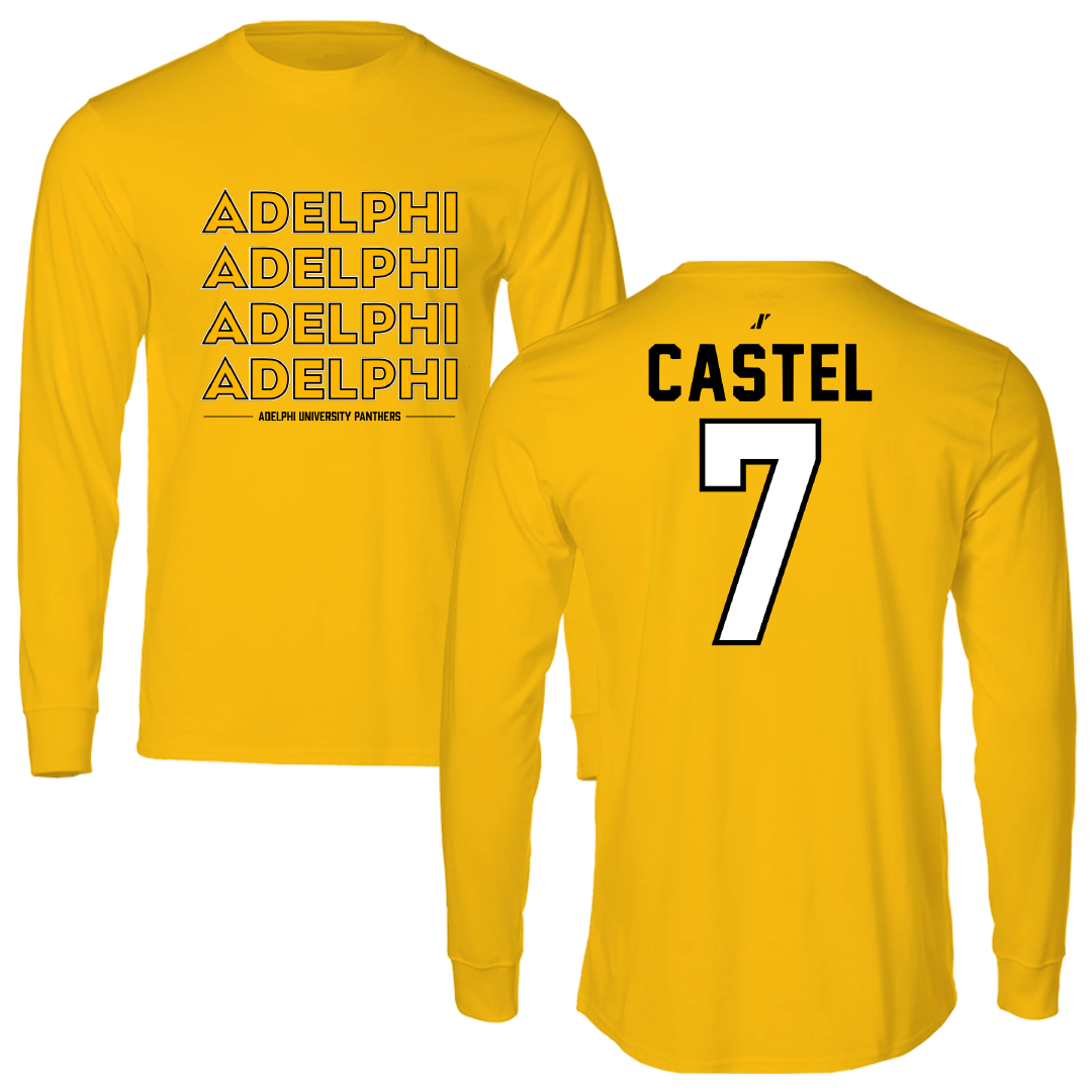 Adelphi University Soccer Gold General Performance Long Sleeve - #7 Victor Castel