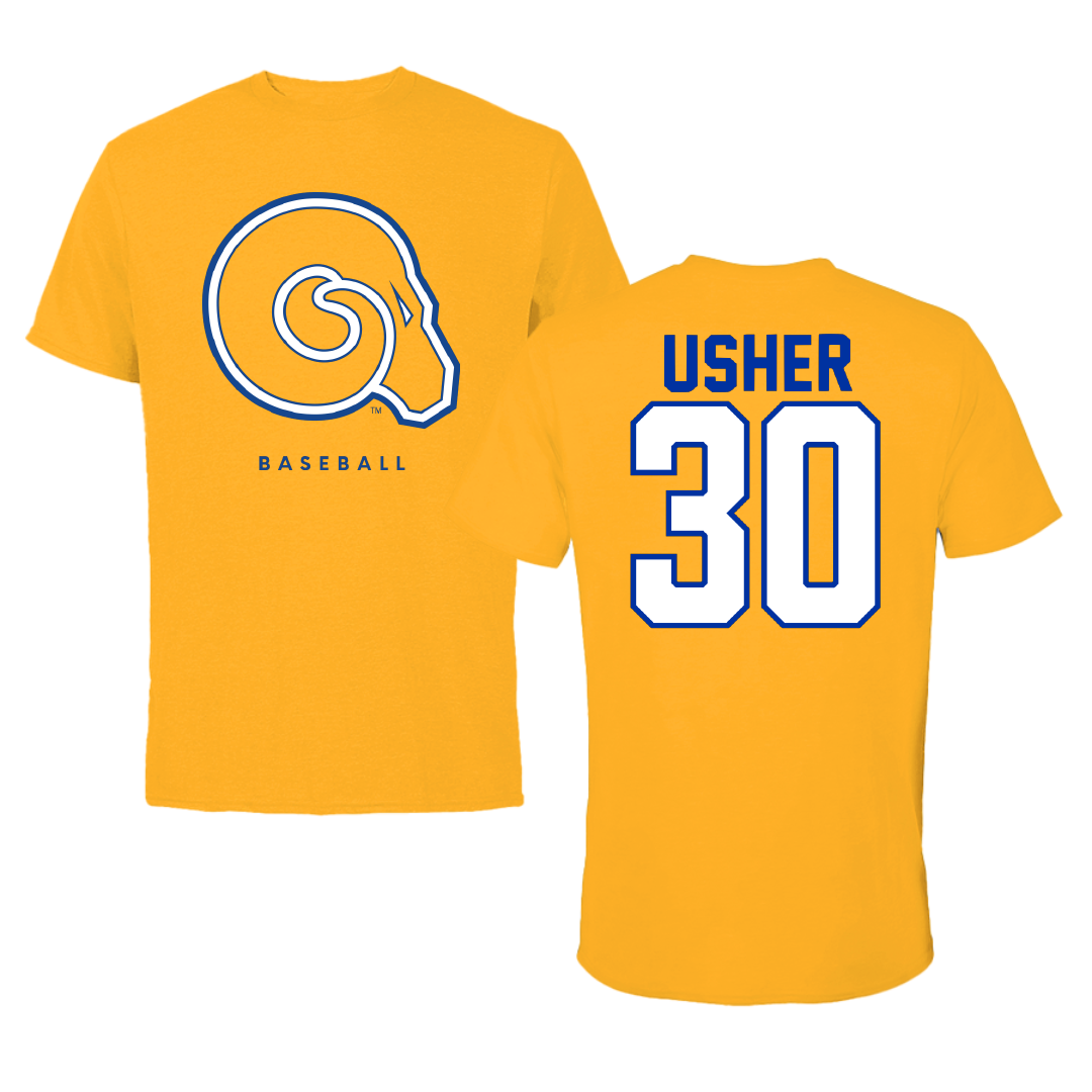 Albany State University Baseball Gold Tee - #30 Perry Usher