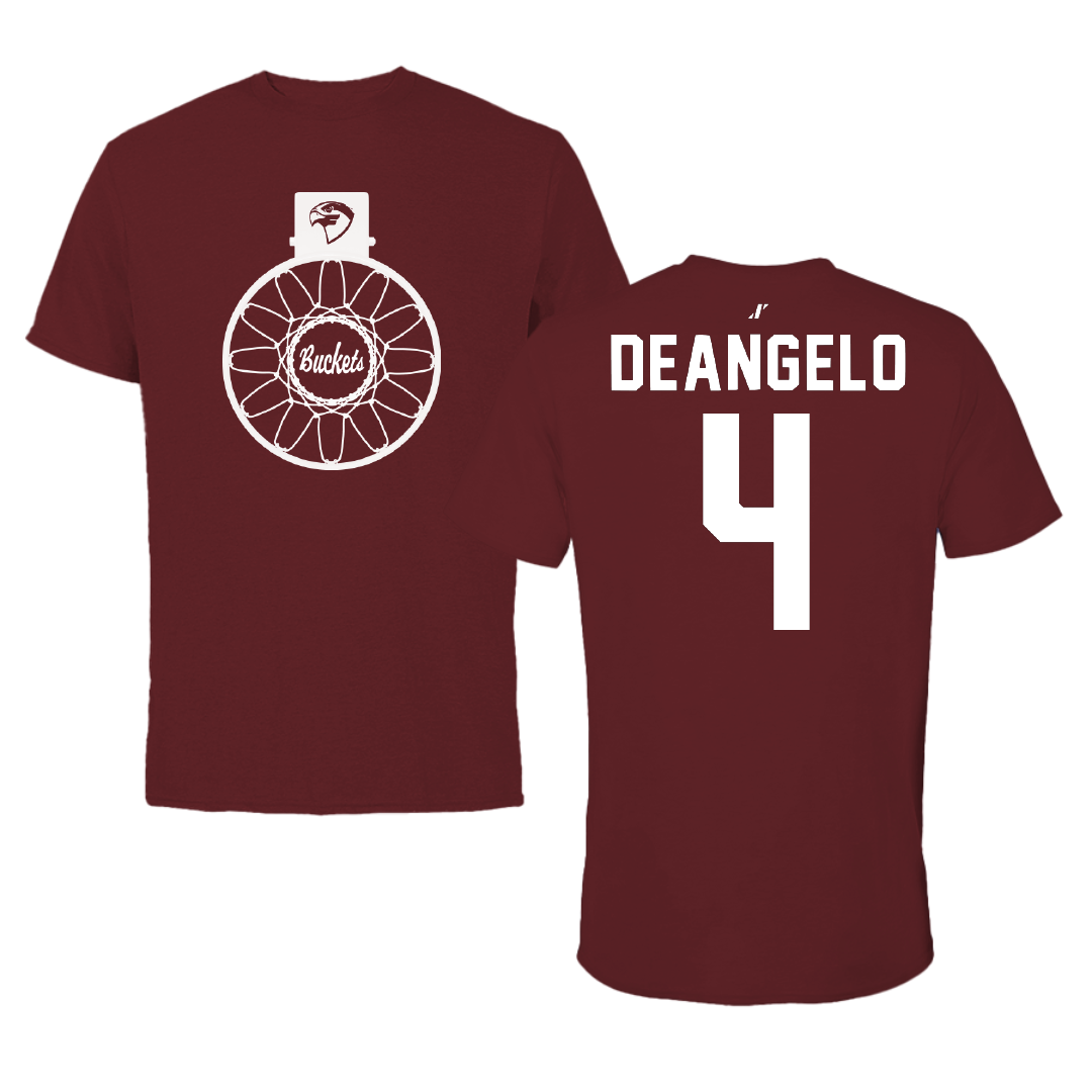 Fairmont State University Basketball Maroon Buckets Tee - #4 Alyssa DeAngelo