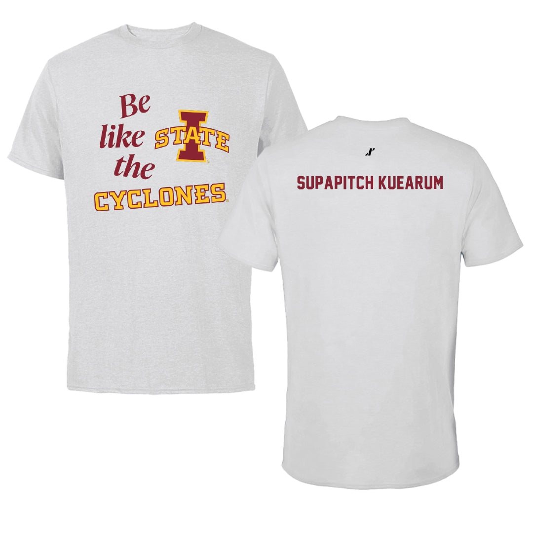 Iowa State University Tennis Light Gray Be Like Us Tee - Anna Supapitch Kuearum