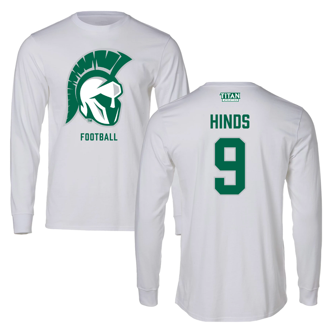 Illinois Wesleyan University Football White Long Sleeve - #9 Zach Hinds