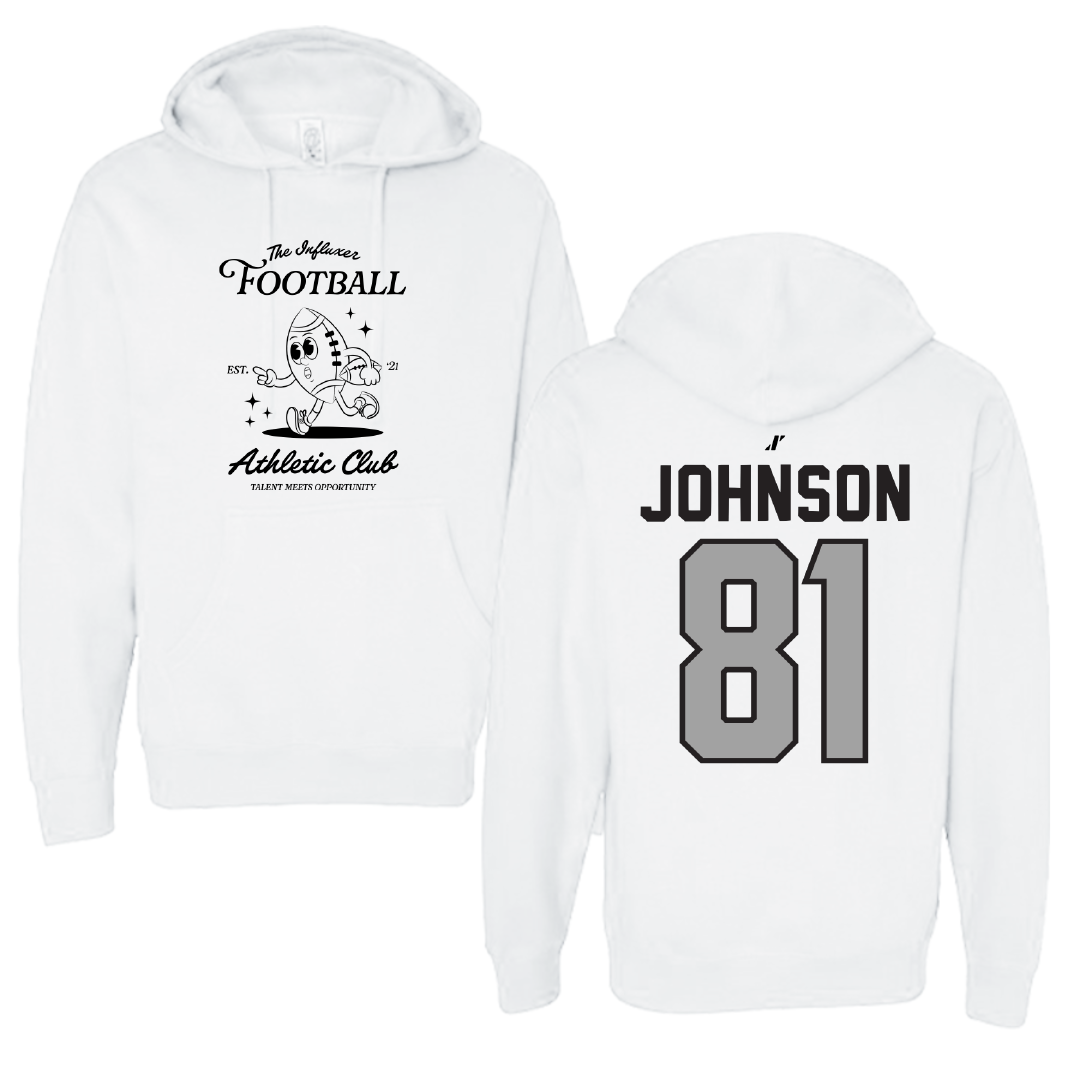 Football White Influxer Athletic Club Hoodie - #81 Jaydon Johnson