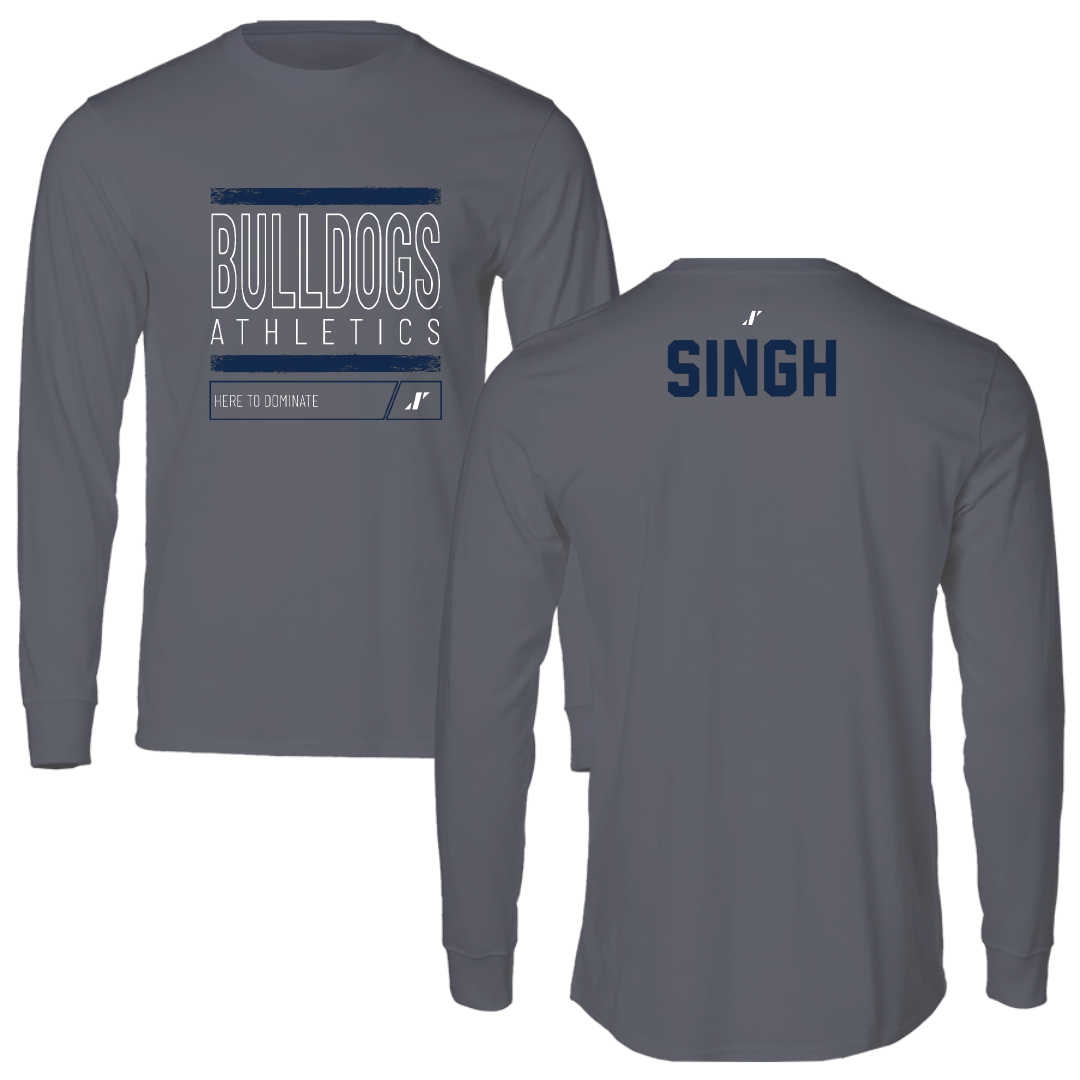 Butler University Tennis Dark Gray Dominate Long Sleeve - Arnesh Singh