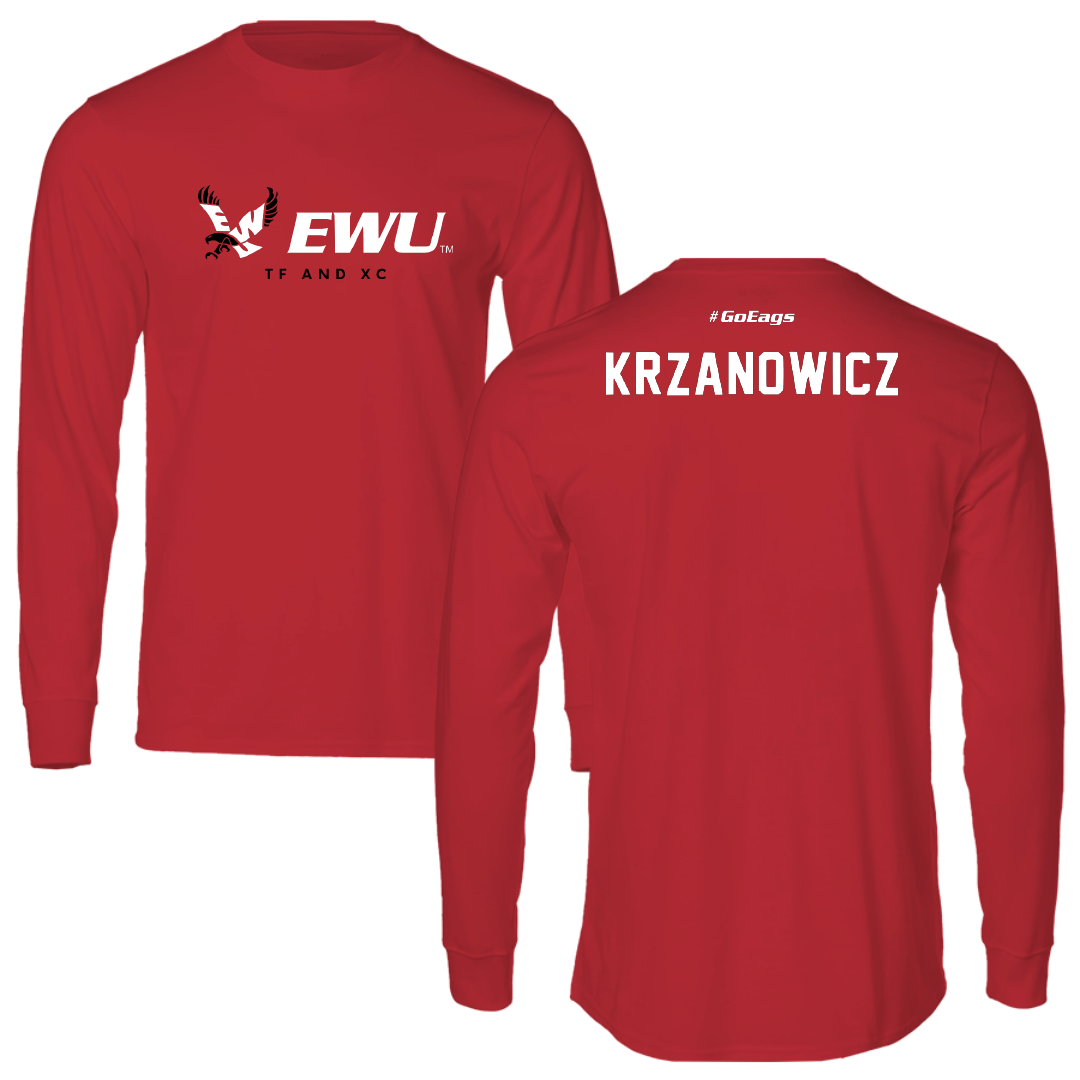 Eastern Washington University TF and XC Red Performance Long Sleeve - CJ Krzanowicz