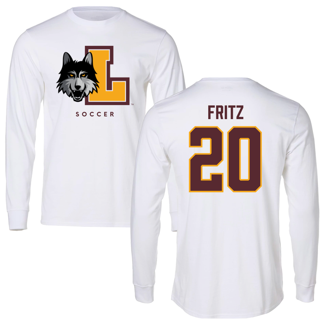 Loyola University-Chicago Soccer White Mascot Long Sleeve - #20 Isabella Fritz