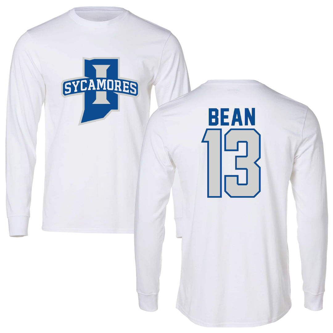 Indiana State University Basketball White Performance Long Sleeve - #13 Cooper Bean