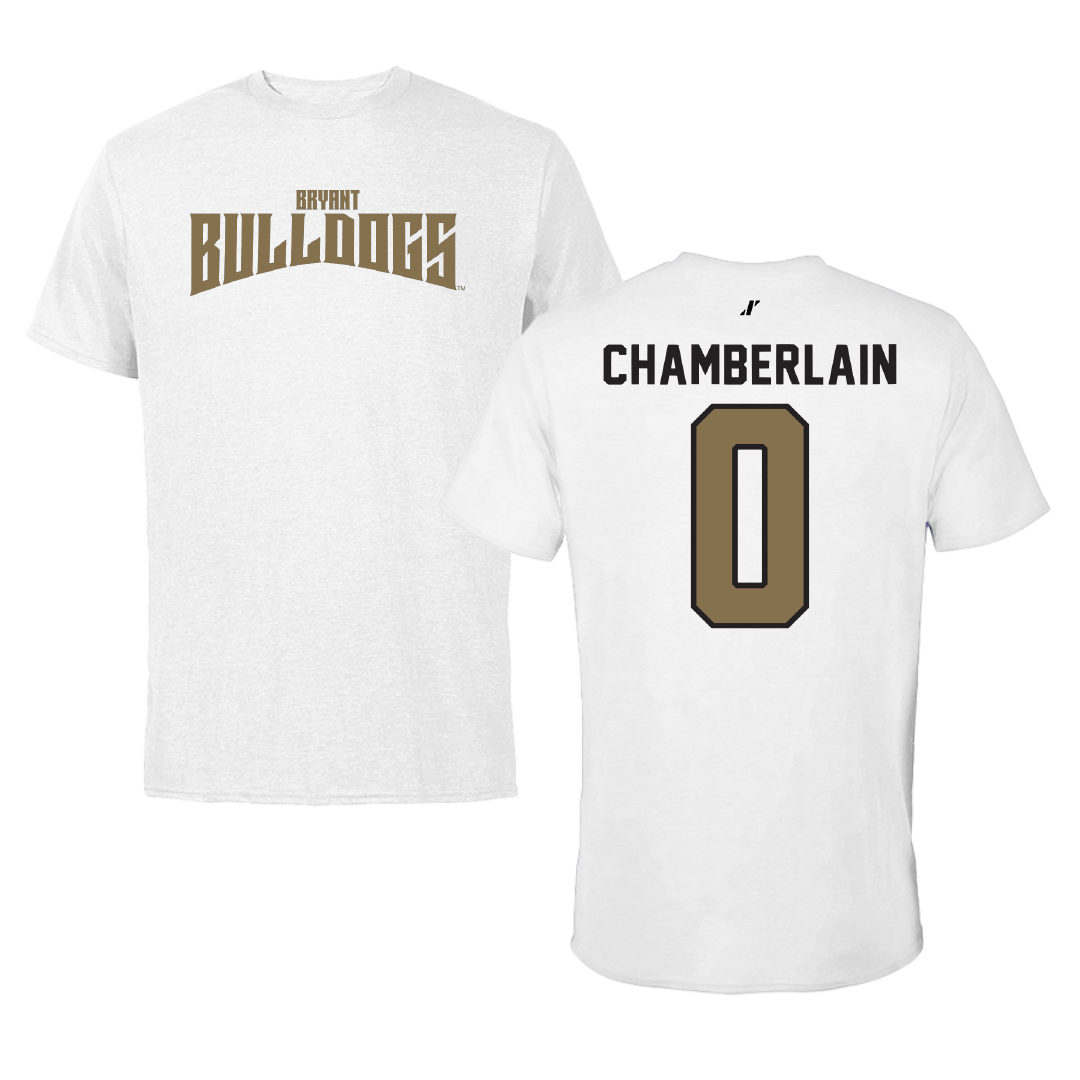 Bryant University Baseball White Classic Tee - #0 Liam Chamberlain