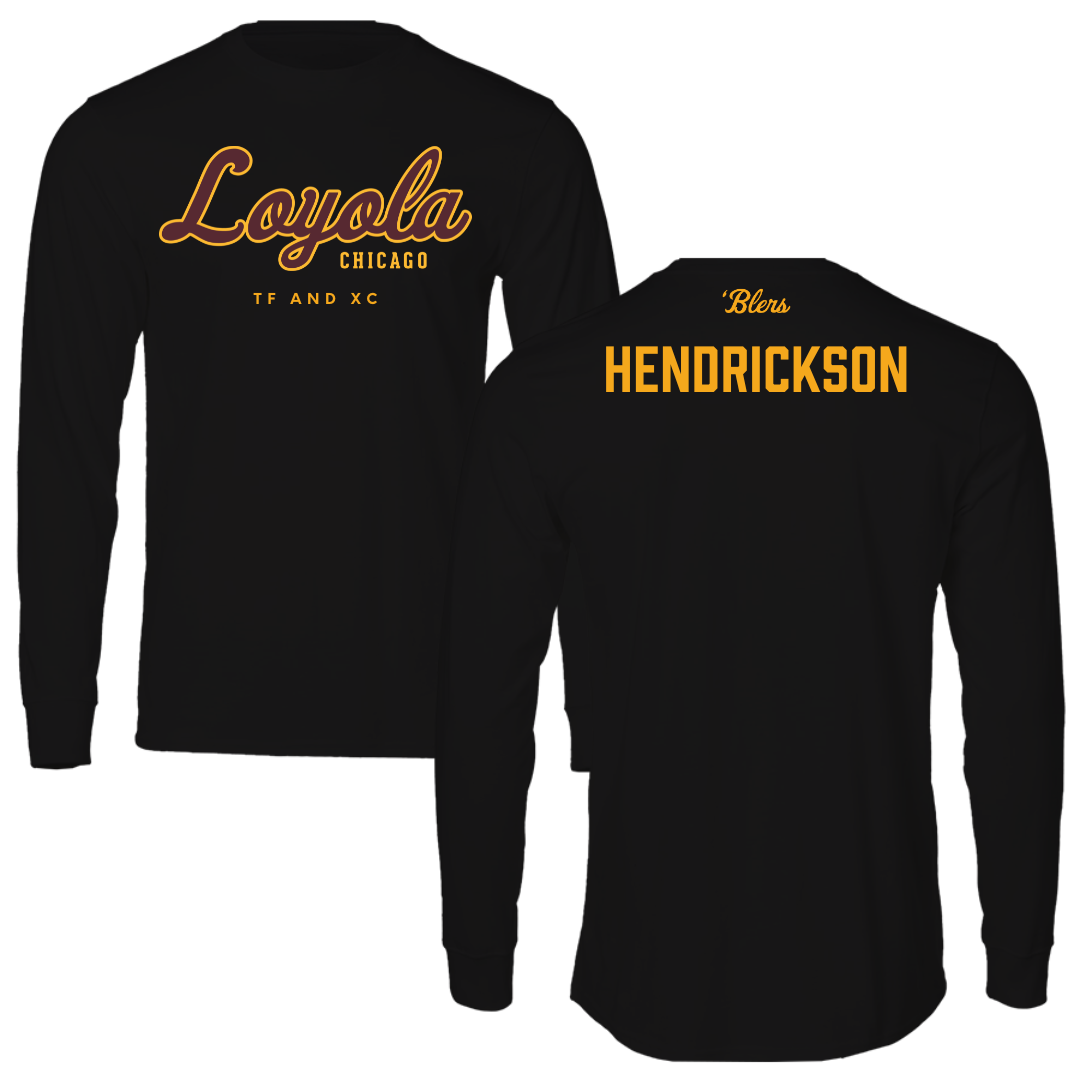 Loyola University-Chicago TF and XC Black Performance Long Sleeve - Fran Hendrickson