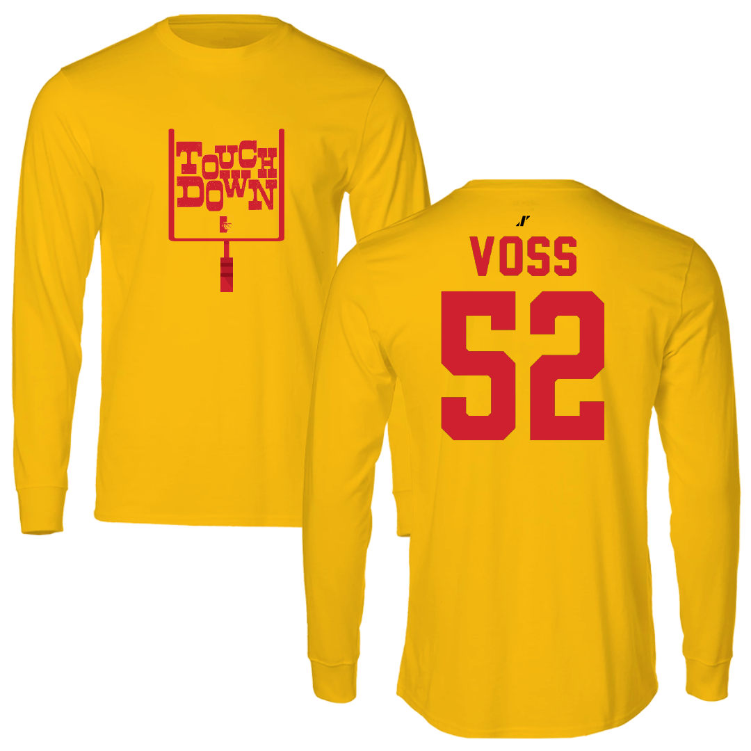 Pittsburg State University Football Gold Touchdown Performance Long Sleeve - #52 Tristan Voss