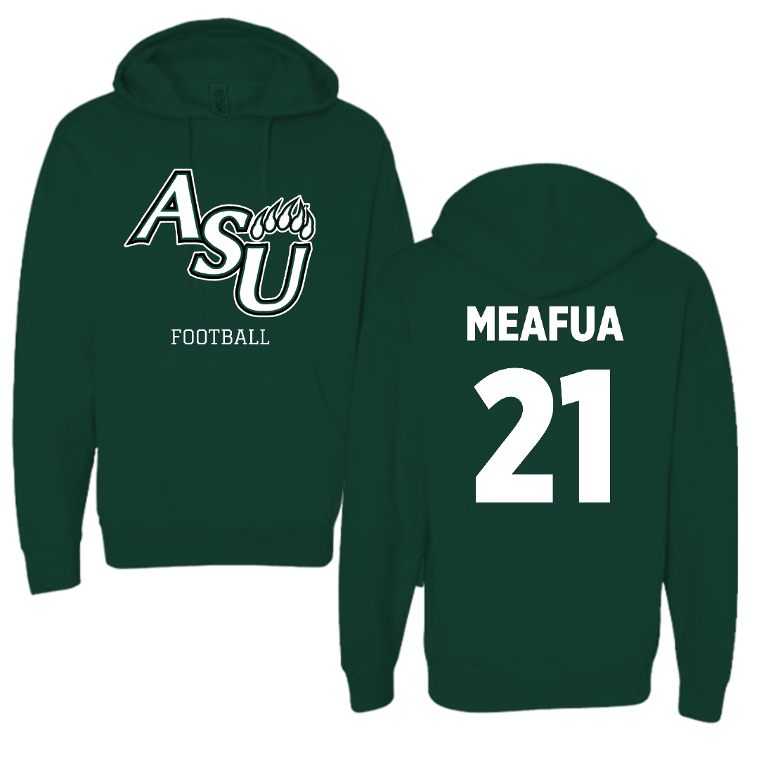 Adams State University Football Forest Green Block Hoodie - #21 Ren Meafua