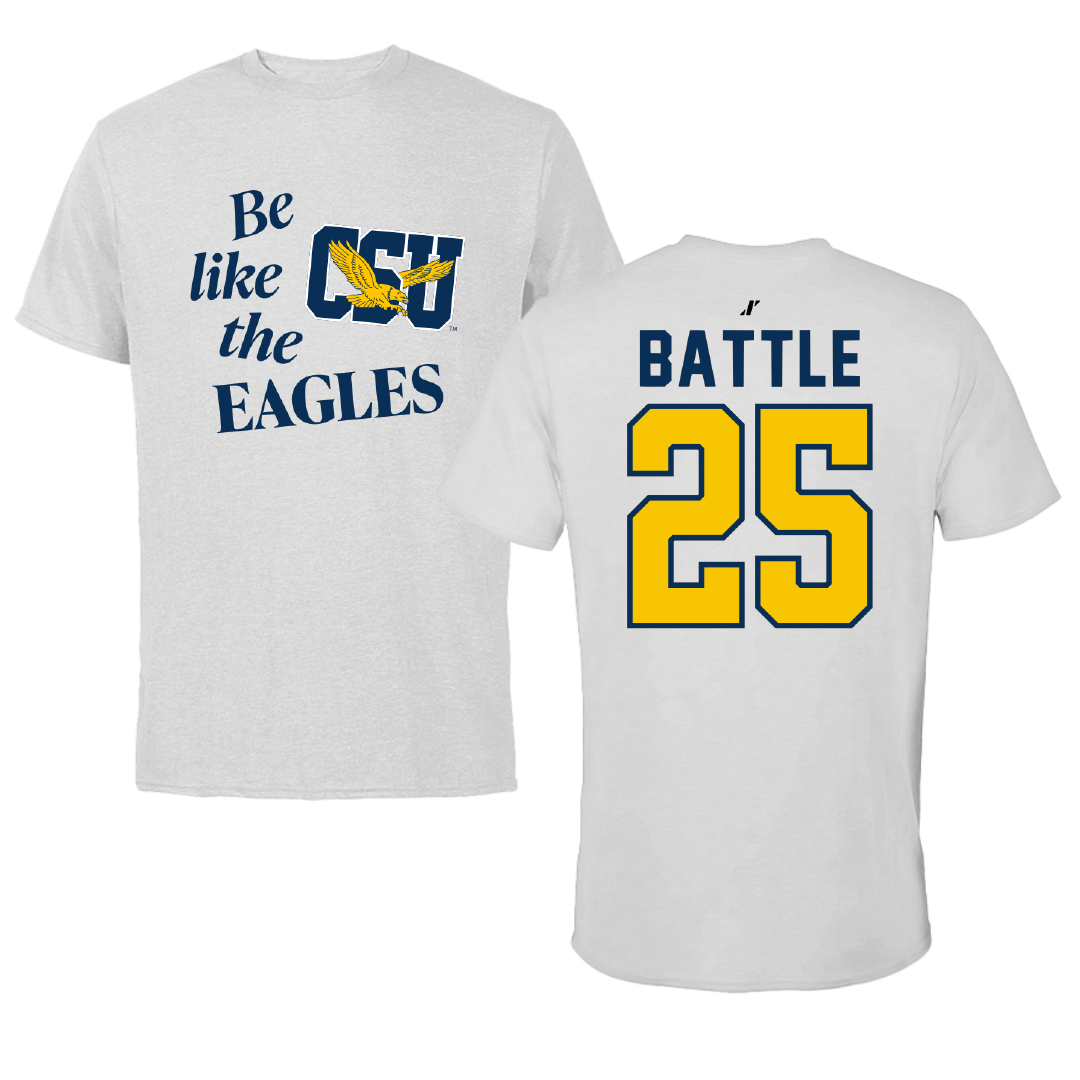 Coppin State University Baseball Light Gray Be Like Us Tee - #25 Curtis Battle
