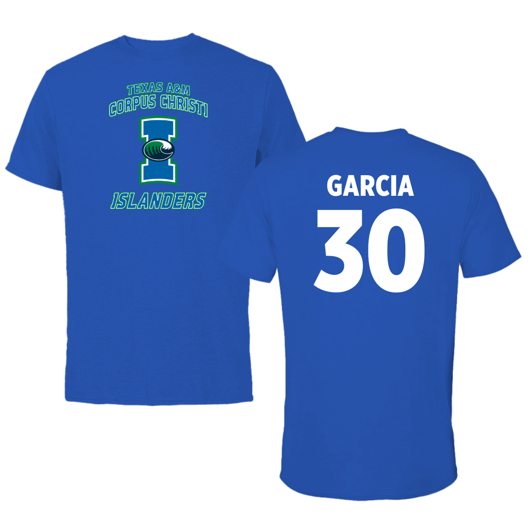 Texas A&M University-Corpus Christi Baseball Blue Islanders Performance Tee - #30 Zach Garcia