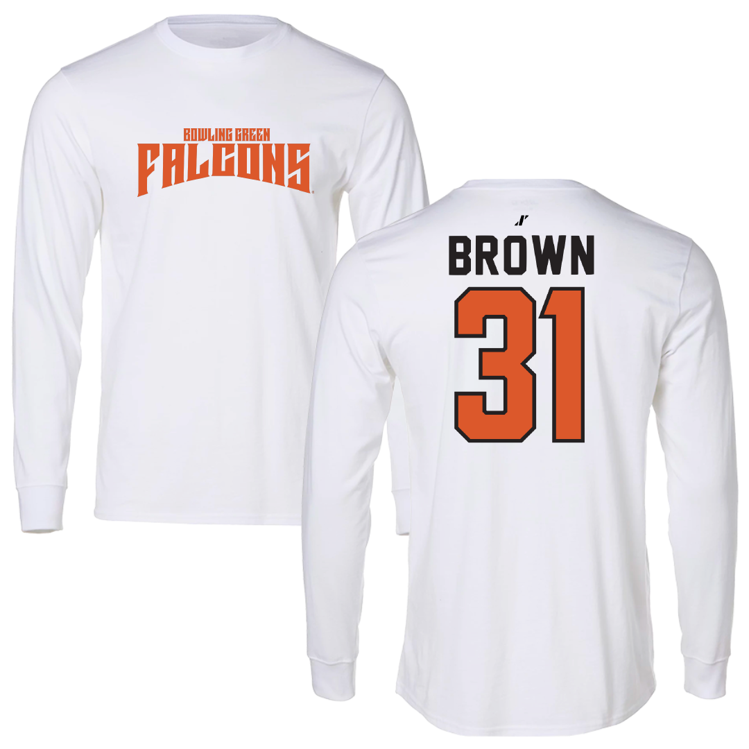 Bowling Green State University Baseball White Classic Long Sleeve - #31 Jaxon Brown