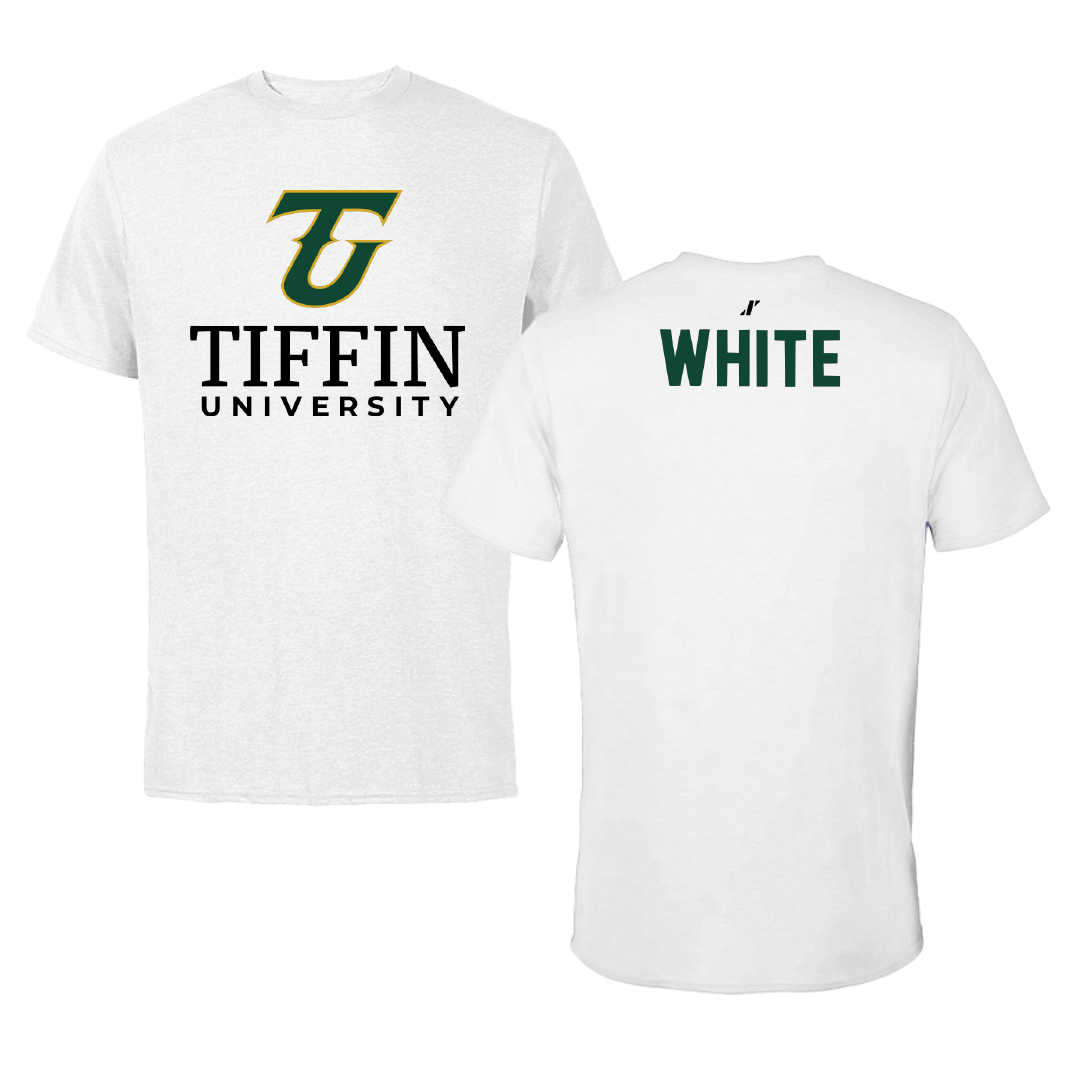Tiffin University TF and XC White Tee - Jaylen White