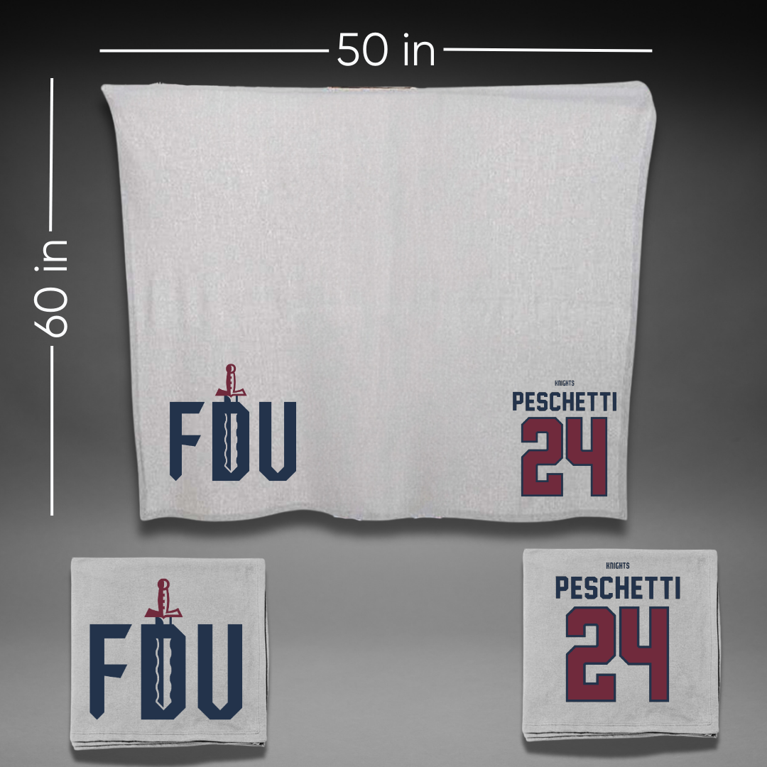 Fairleigh Dickinson University-Metropolitan Campus Soccer Gray Blanket - #24 Daniela Peschetti