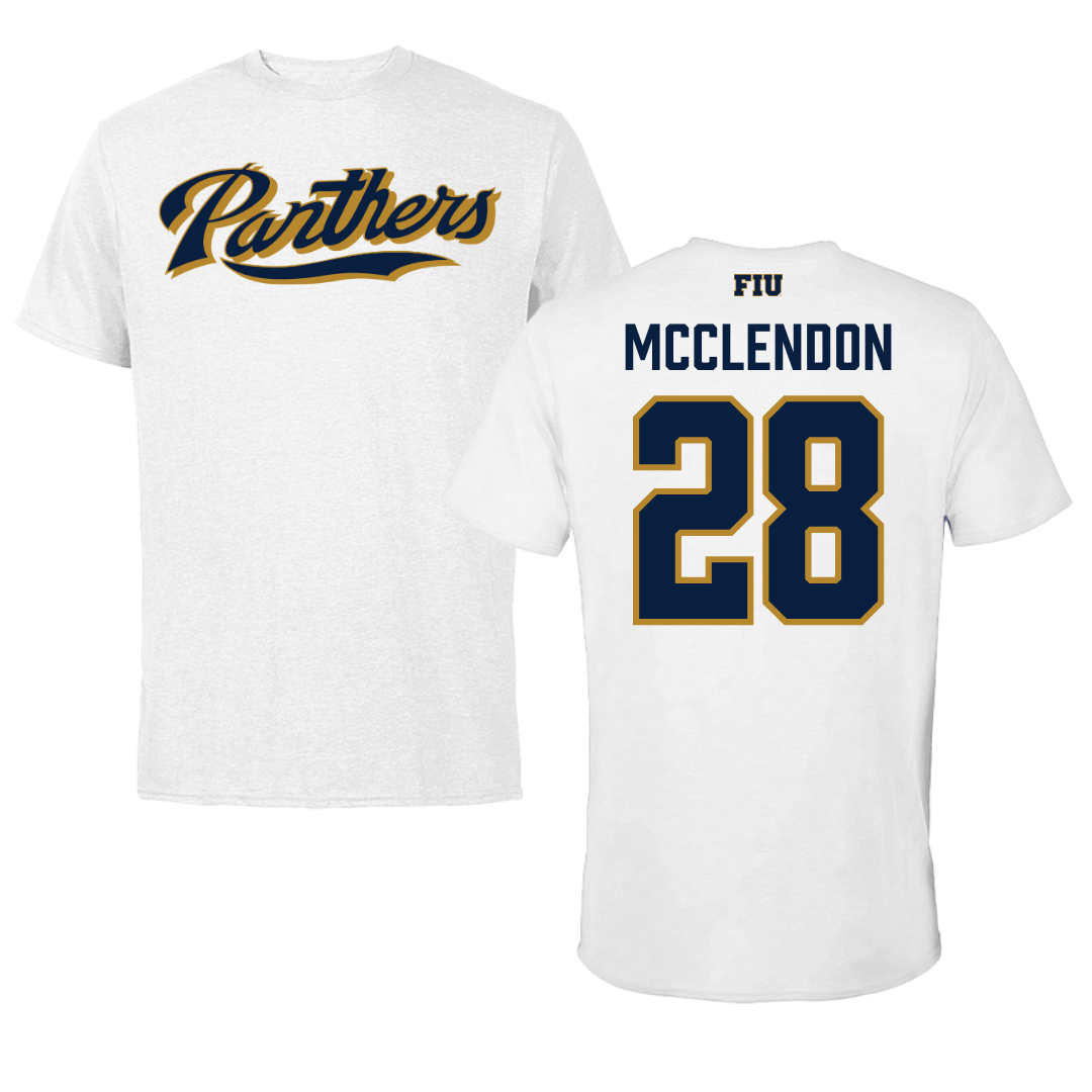 Florida International University Football White Performance Tee - #28 Jeremiah McClendon