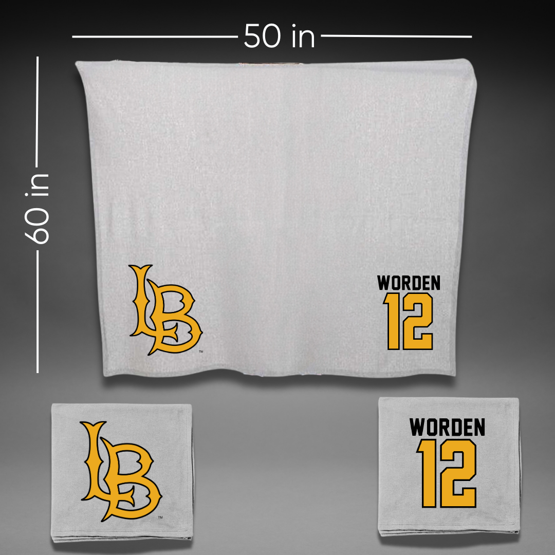 Long Beach State University Soccer Gray Blanket - #12 Liz Worden