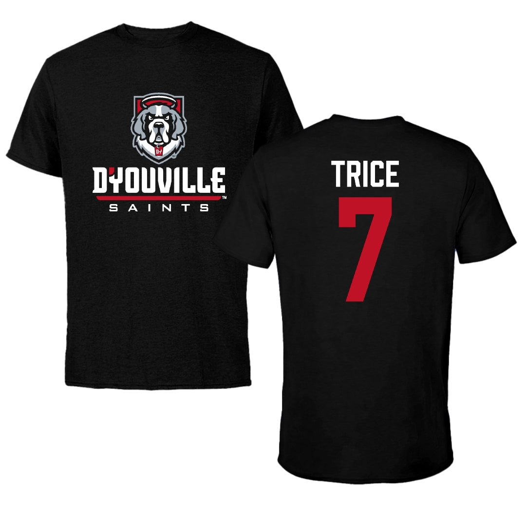 D'Youville University Basketball Black Performance Tee - #7 Trayton Trice