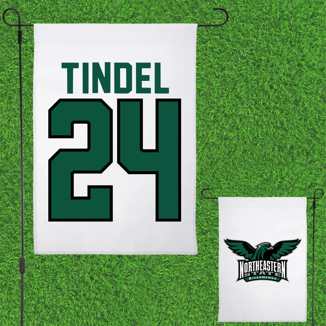 Northeastern State University Softball White Garden Flag - #24 Korynn Tindel