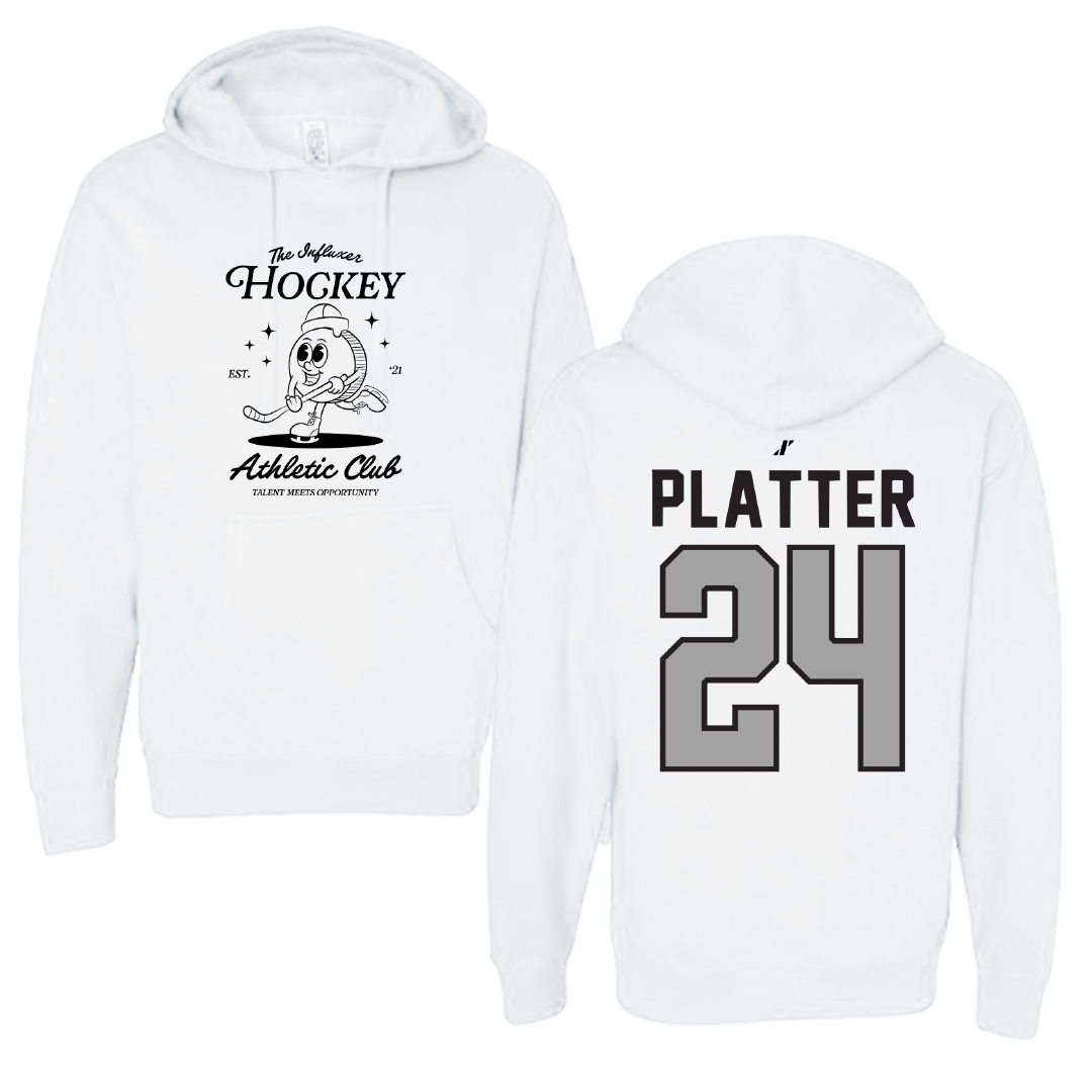 Ice Hockey White Influxer Athletic Club Hoodie - #24 Peyton Platter