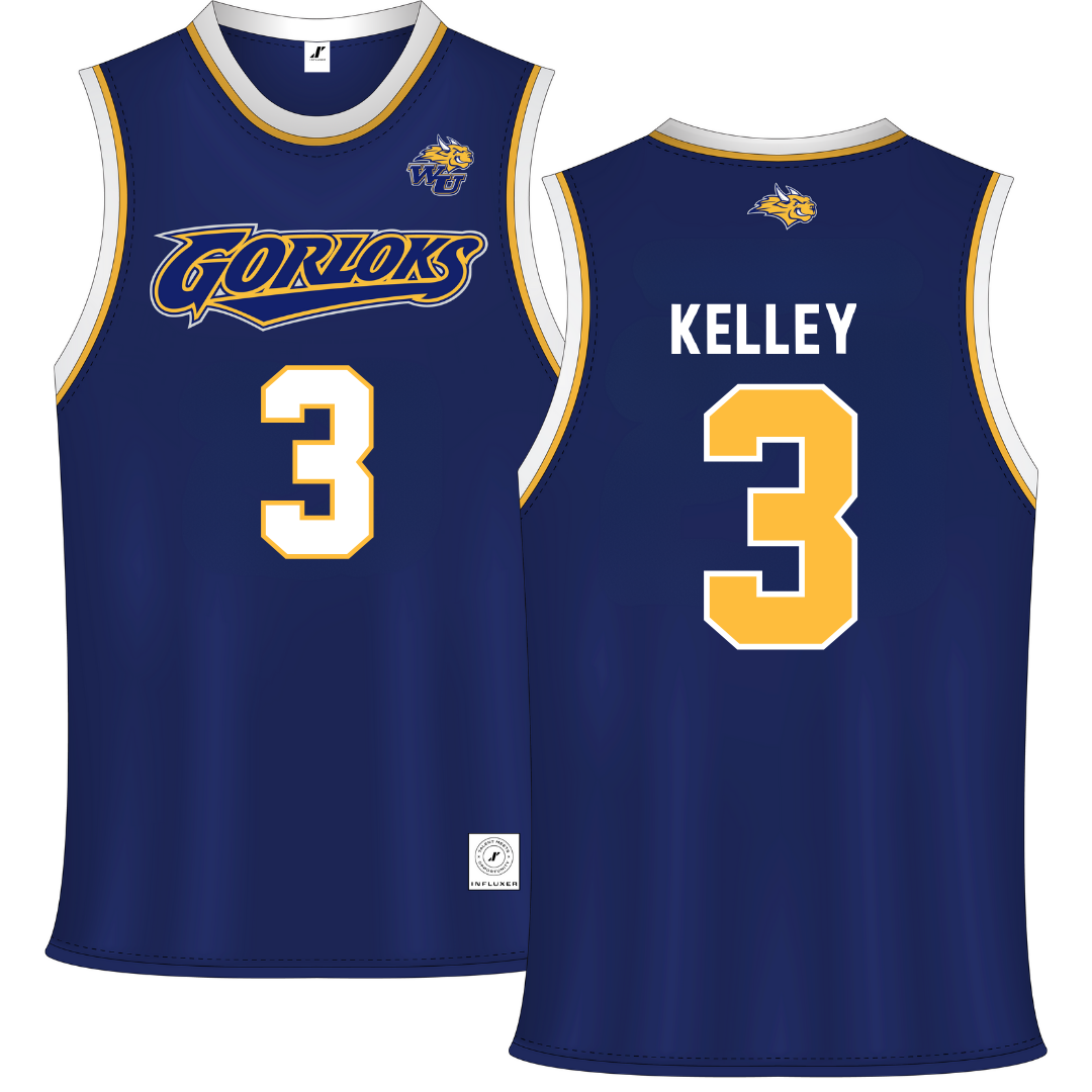 Webster University Navy Basketball Jersey - #3 Cooper Kelley