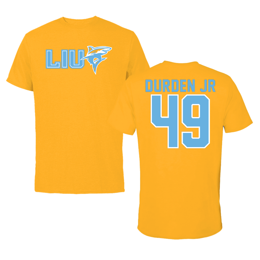 Long Island University Football Gold Performance Tee - #49 Martavius Durden Jr