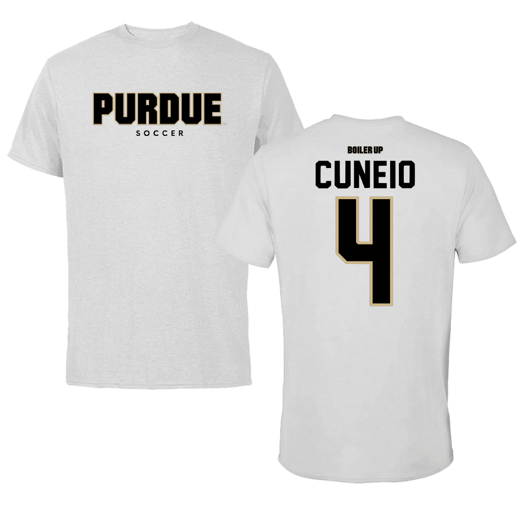 Purdue University Soccer Solid Athletic Gray Tee - #4 Zoe Cuneio