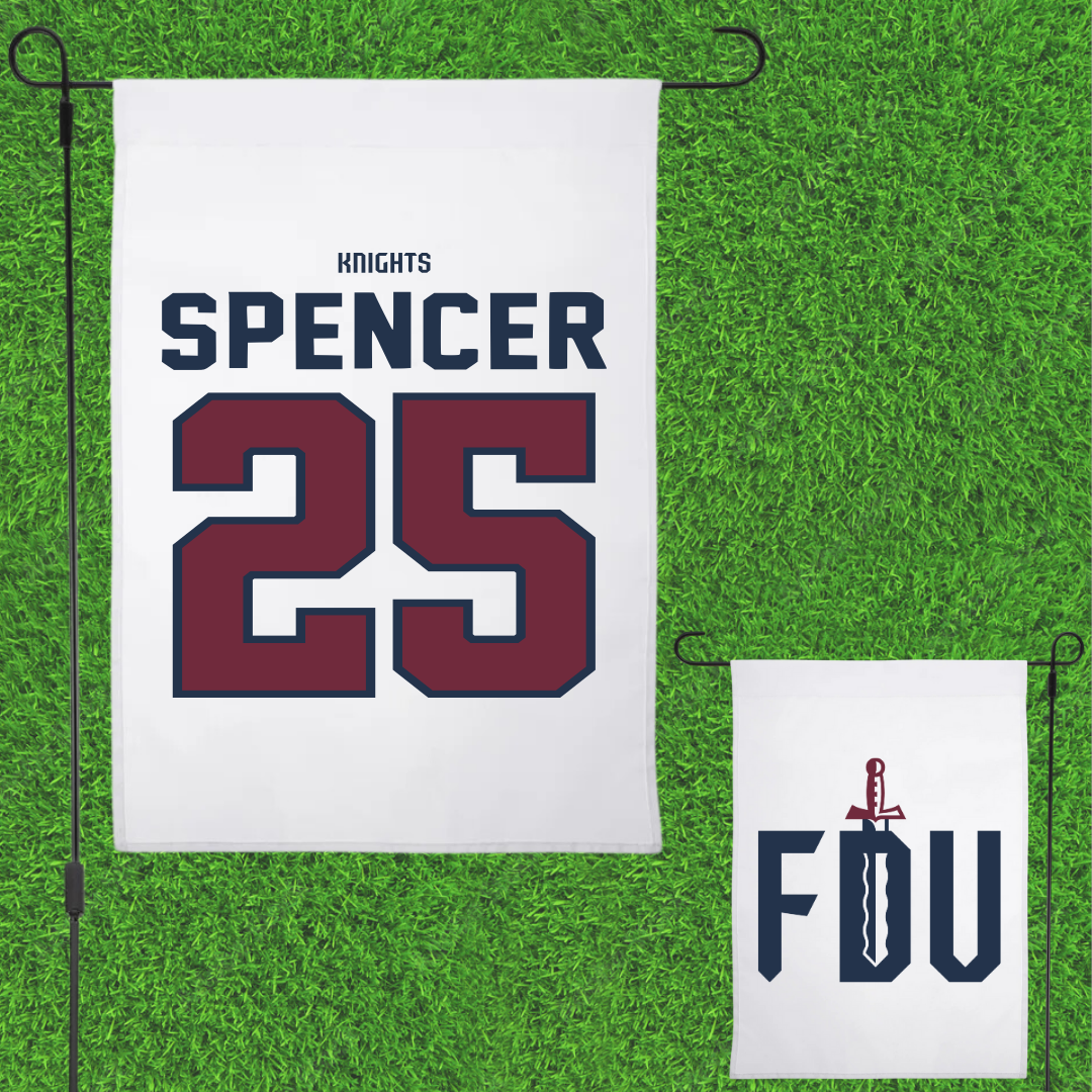 Fairleigh Dickinson University-Metropolitan Campus Lacrosse White Garden Flag - #25 Jenny Spencer