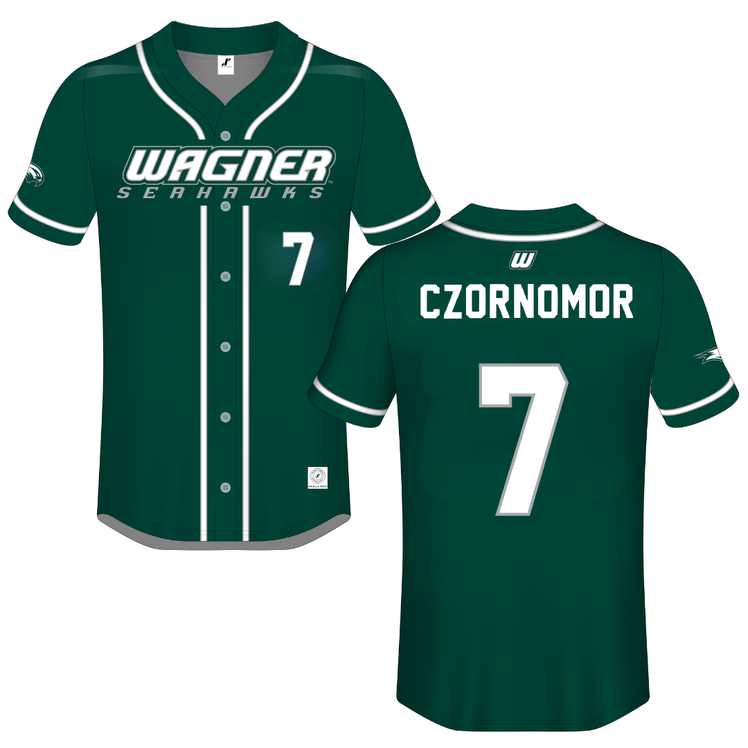 Wagner College Green Button-Down Jersey - #7 Savannah Czornomor