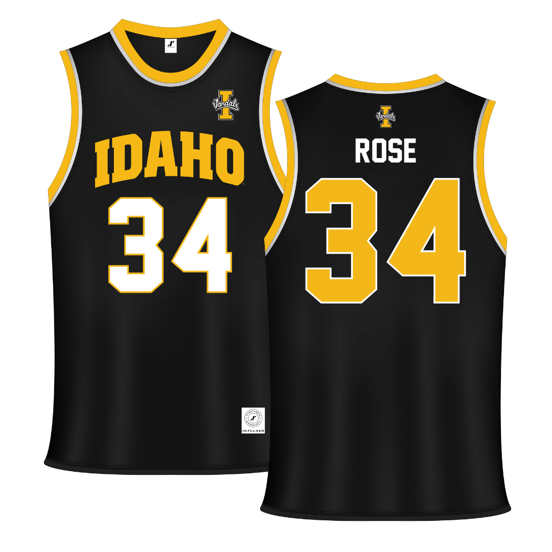 University of Idaho Black Basketball Jersey - #34 Kyson Rose