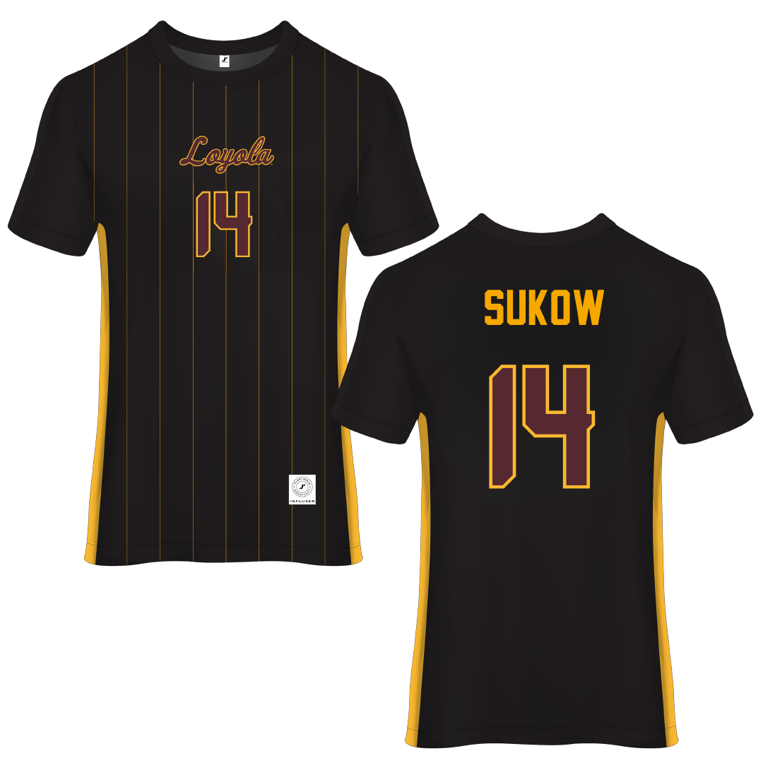 Loyola University-Chicago Black Soccer Jersey - #14 Jason Sukow