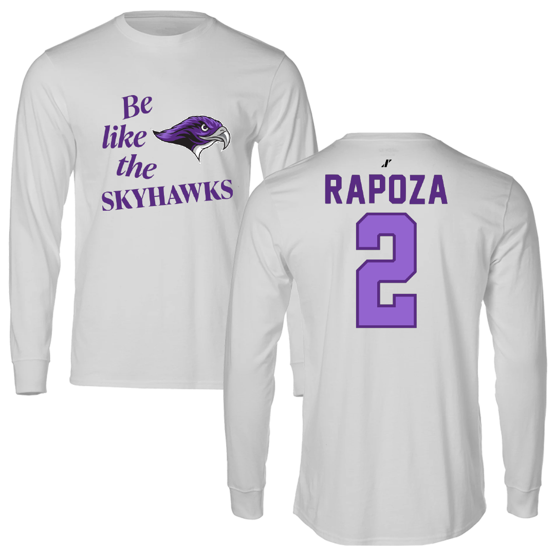 Stonehill College Soccer Light Gray Be Like Us Long Sleeve - #2 Jared Rapoza