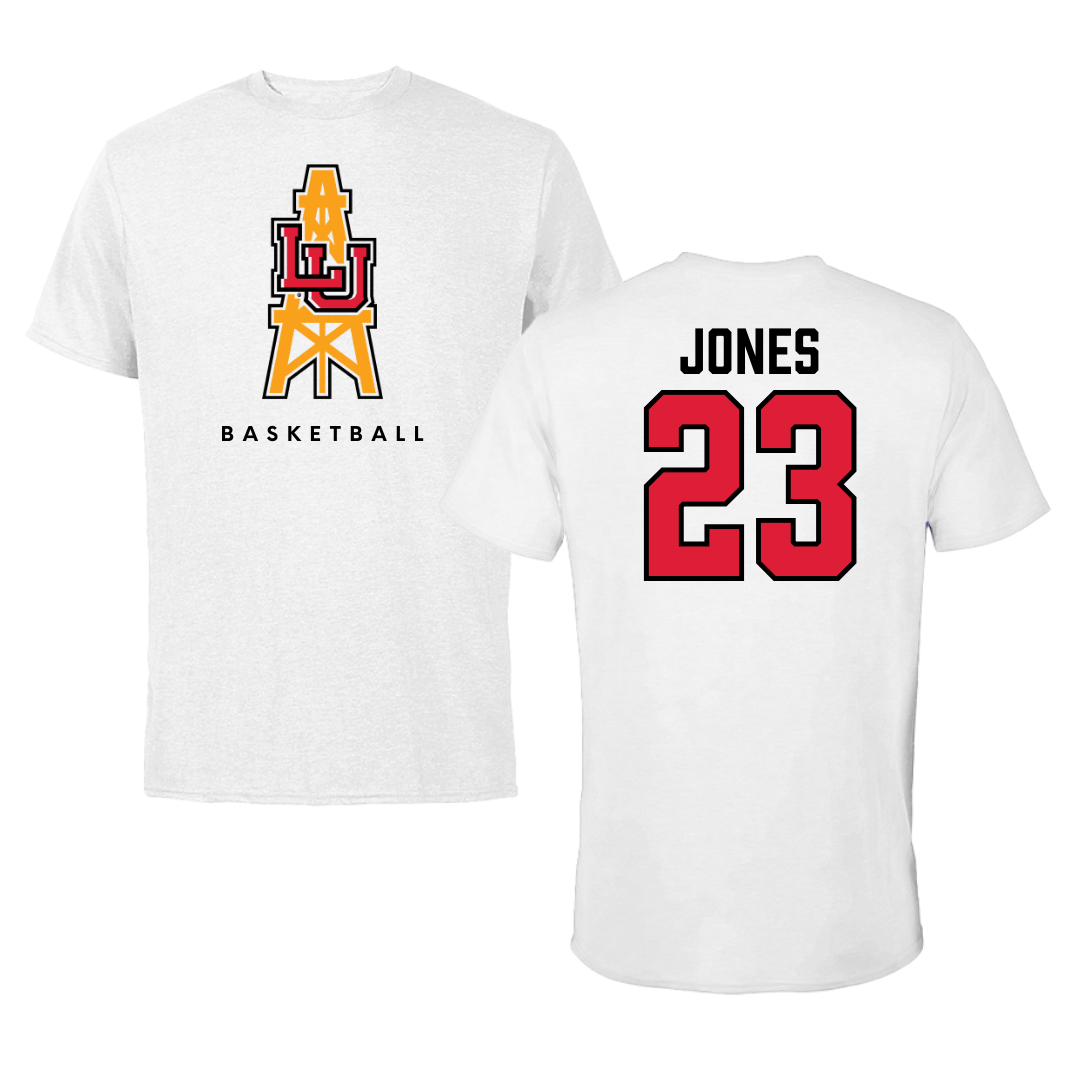Lamar University Basketball White Performance Tee - #23 Elise Jones