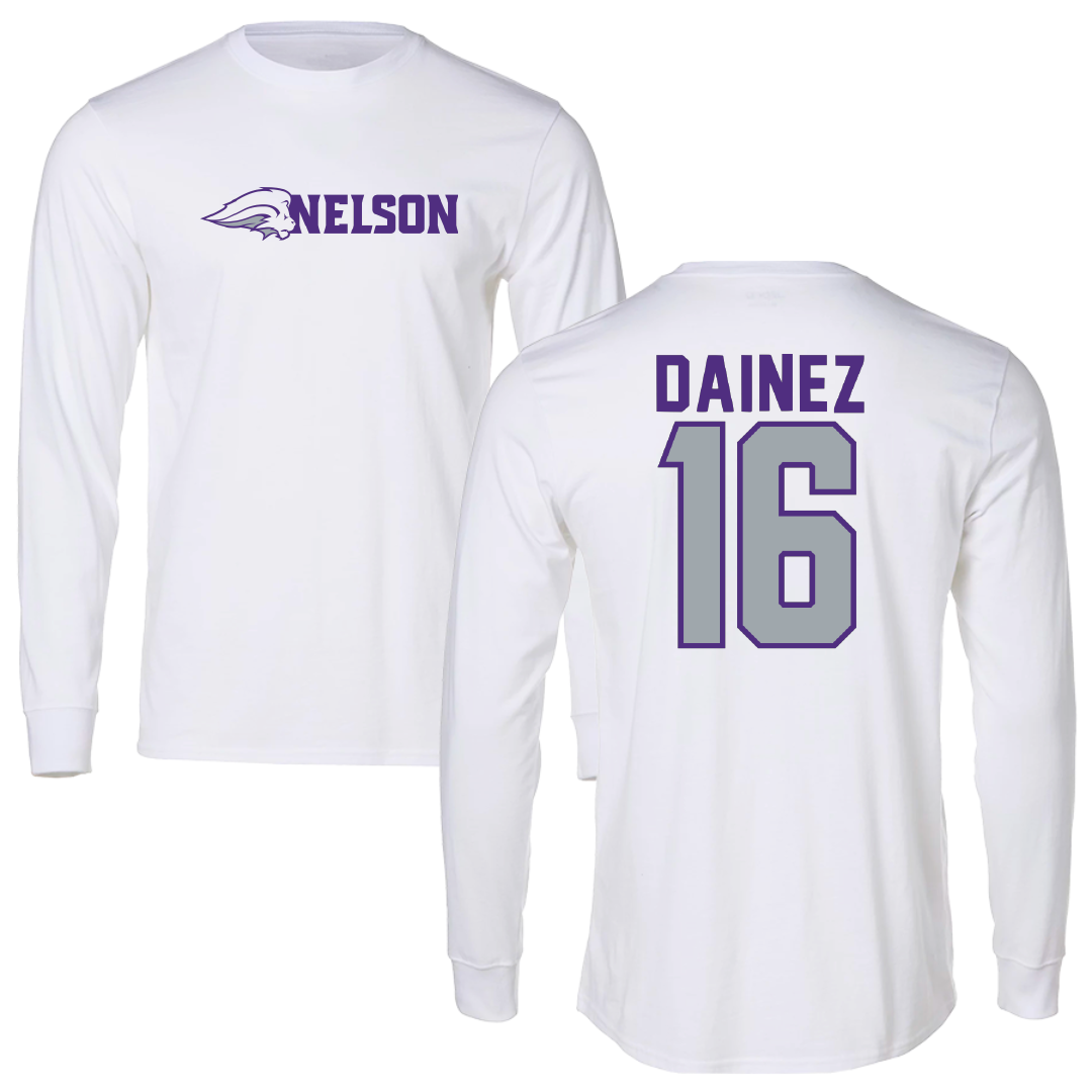 Nelson University Soccer White Long Sleeve - #16 Henrique Dainez