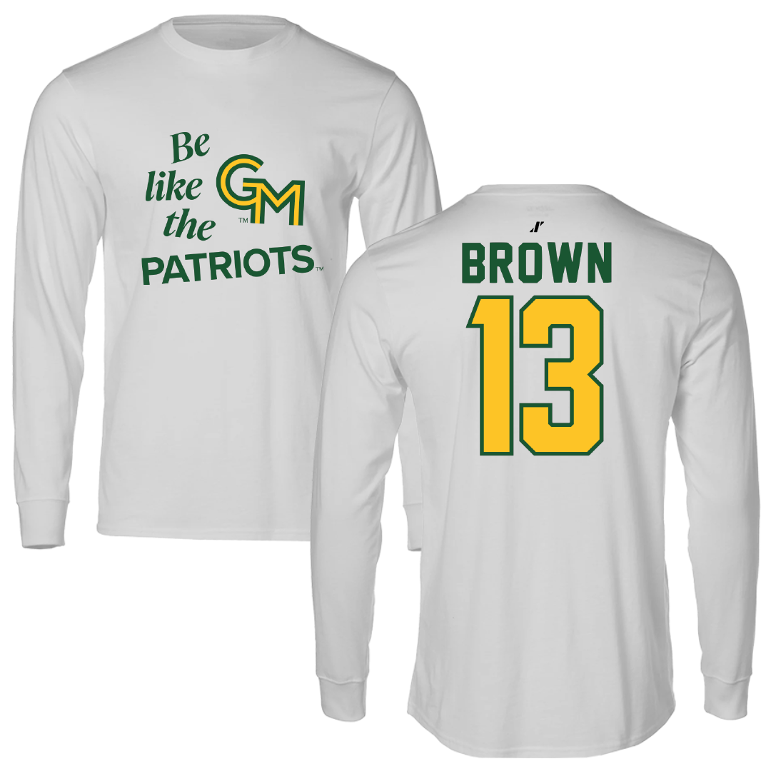 George Mason University Basketball Light Gray Be Like Us Performance Long Sleeve - #13 Jada Brown