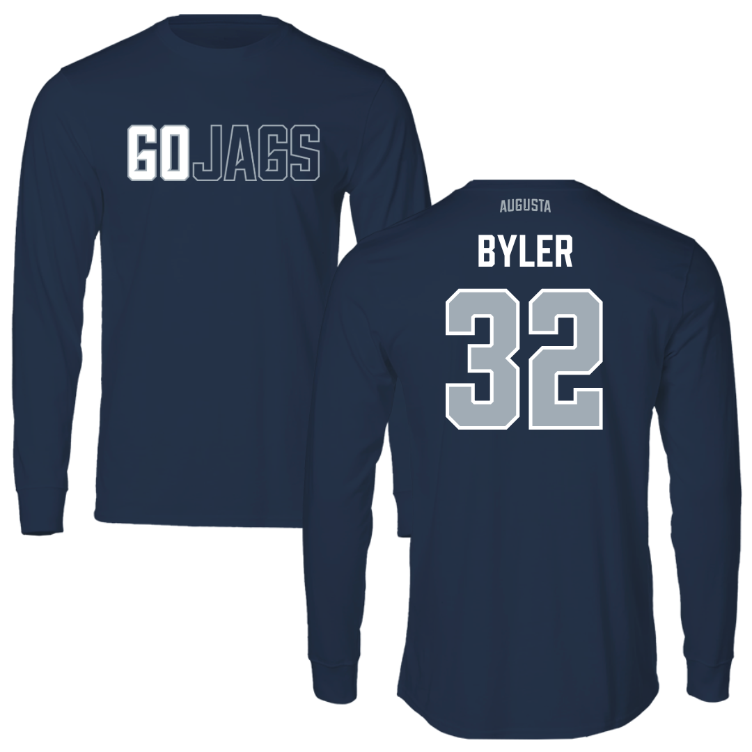 Augusta University Baseball Navy Long Sleeve - #32 Brandon Byler