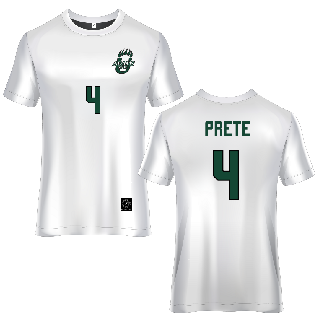 Adams State University White Soccer Jersey - #4 Brianna Prete