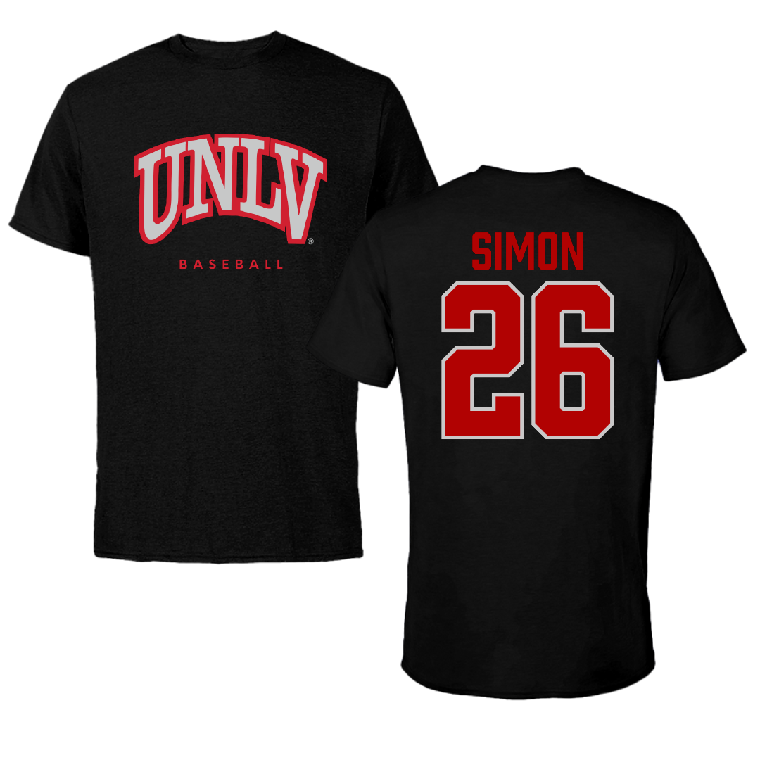 University of Nevada-Las Vegas Baseball Black Tee - #26 Sam Simon