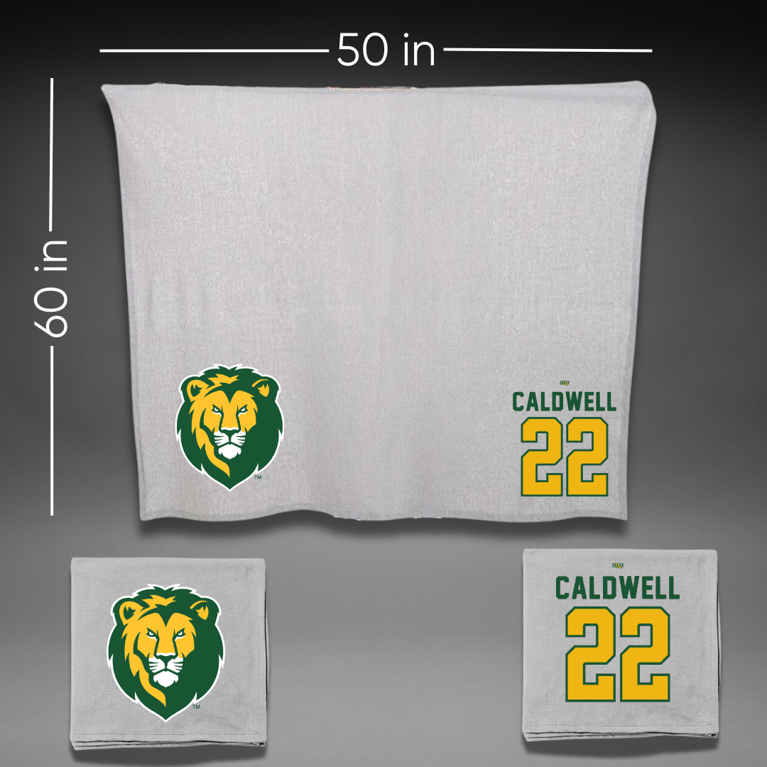 Southeastern Louisiana University Basketball Gray Blanket - #22 Nick Caldwell