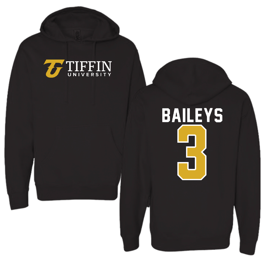 Tiffin University Baseball Black Hoodie - #3 Jonny Baileys