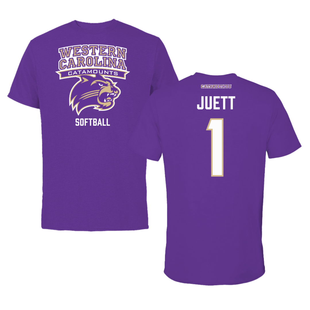 Western Carolina University Softball Purple Tee - #1 Tessa Juett