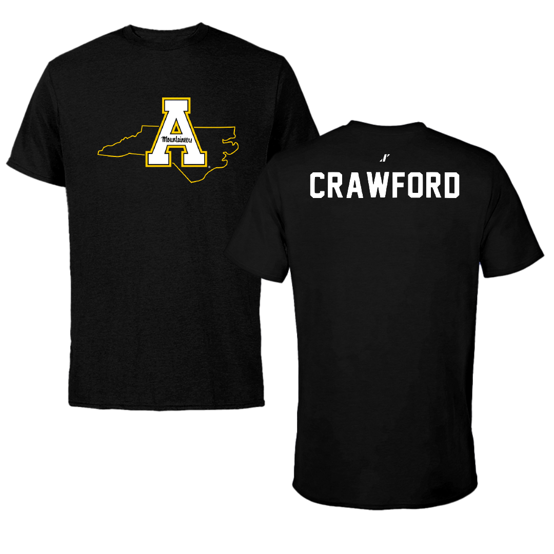 Appalachian State University TF and XC Black State Performance Tee - Deuce Crawford