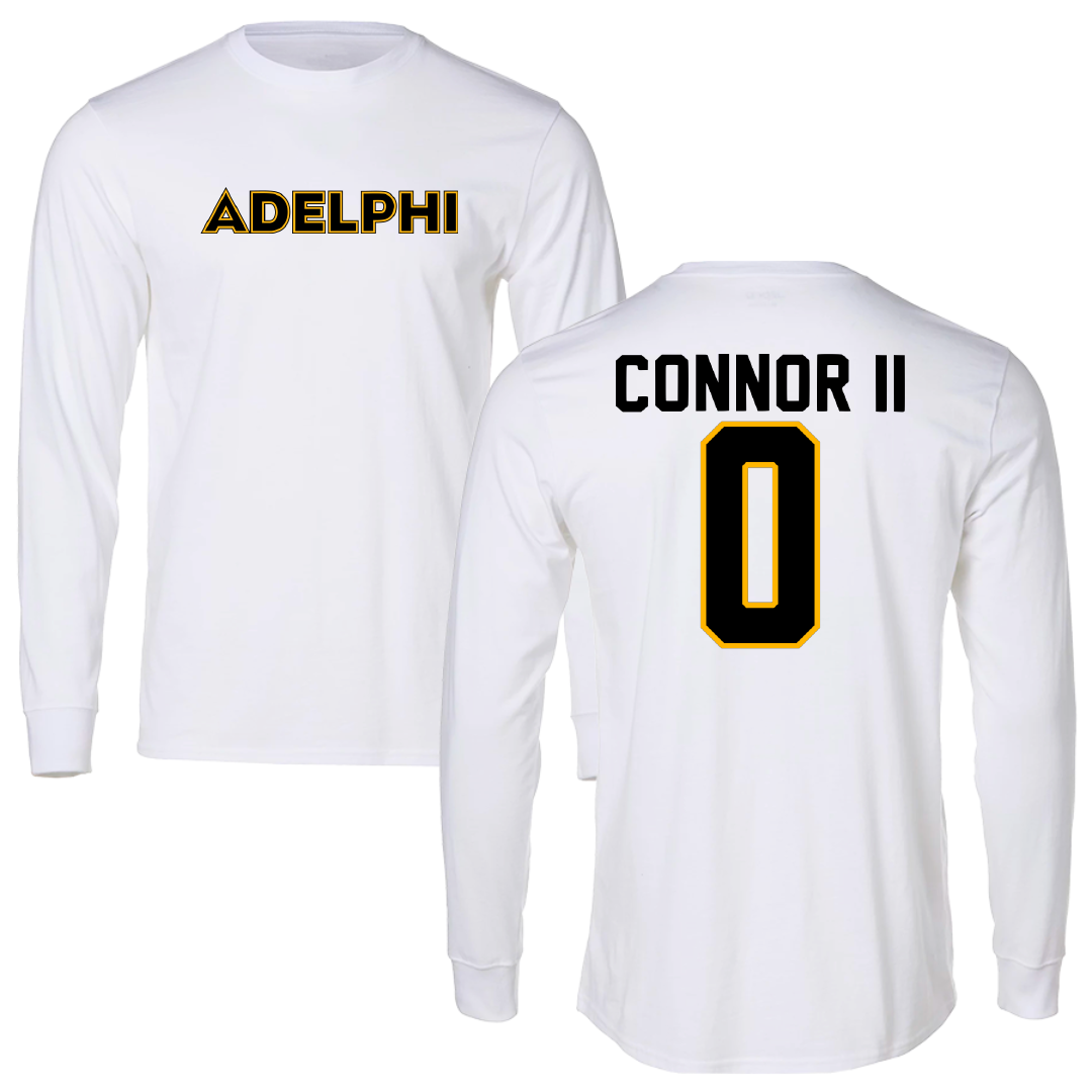 Adelphi University Basketball White Long Sleeve - #0 Al-Fatir Connor II
