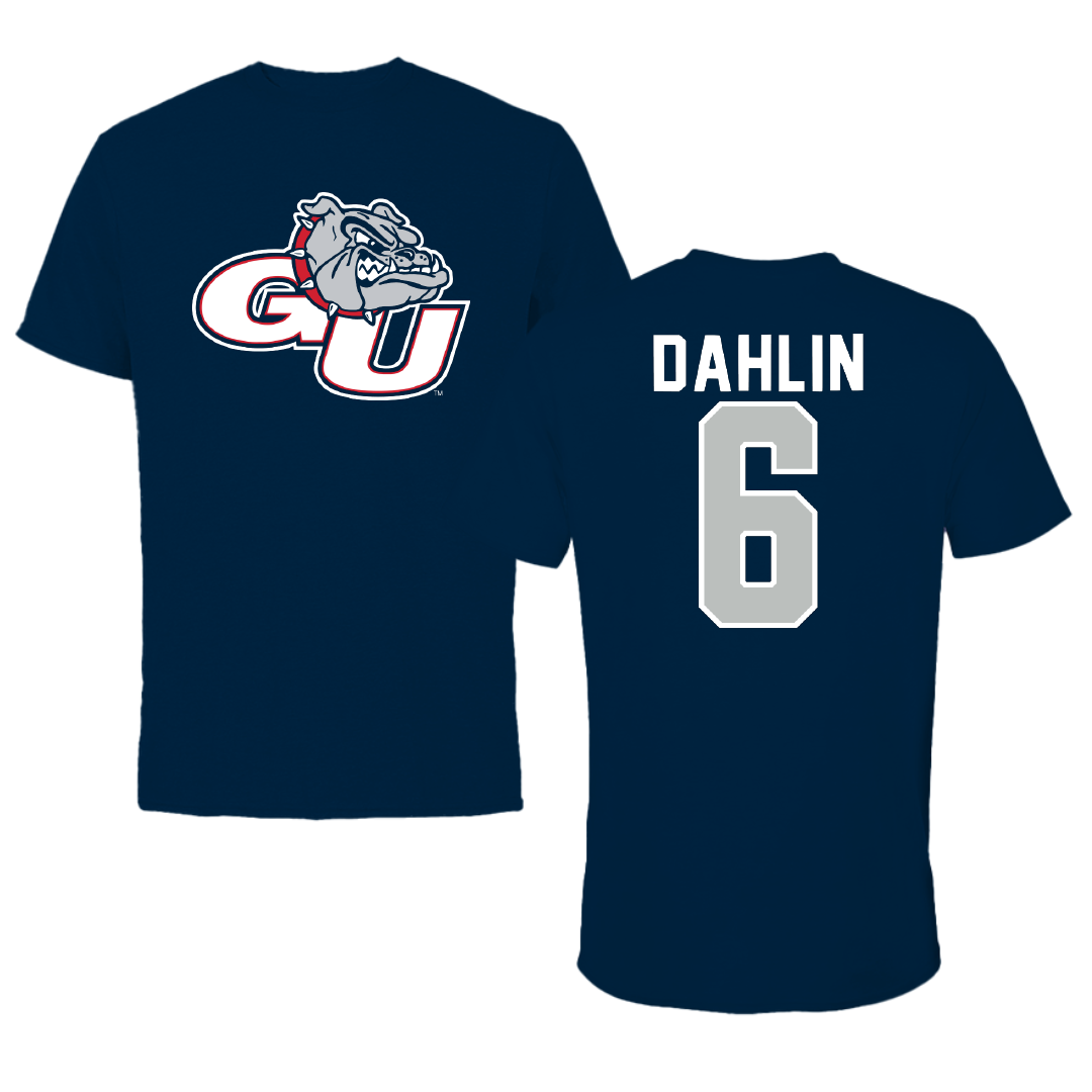 Gonzaga University Soccer Navy Performance Tee - #6 Sam Dahlin