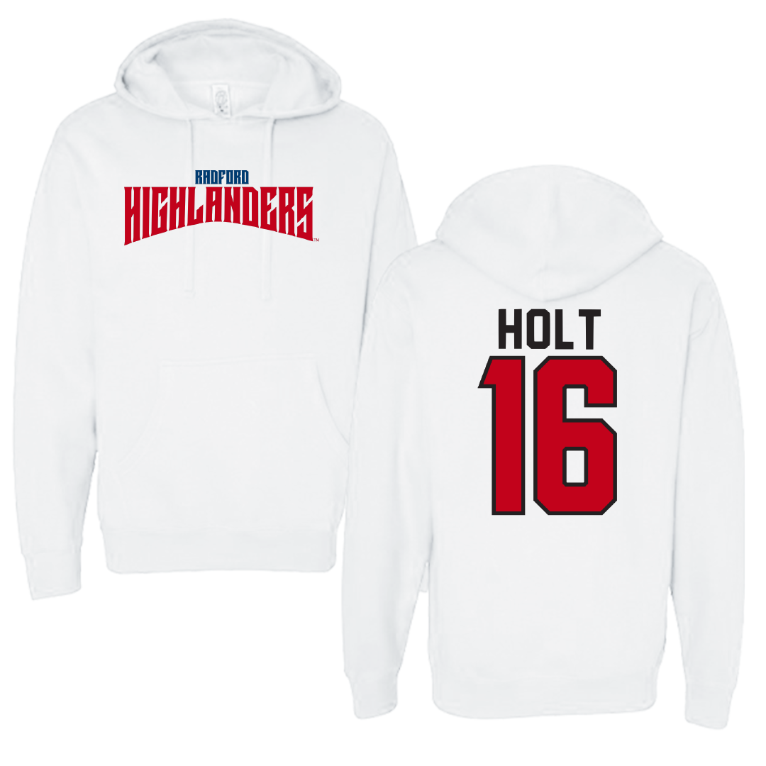 Radford University Softball White Classic Hoodie - #16 Jada Holt