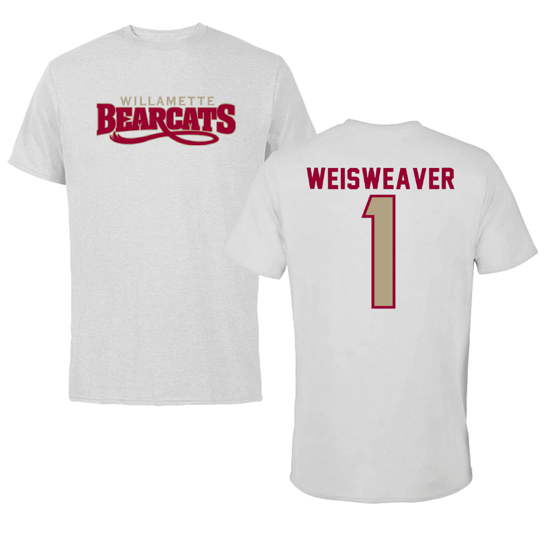 Willamette University Basketball Light Gray Tee - #1 Gavin Weisweaver