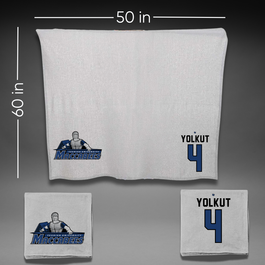 Yeshiva University Basketball Gray Blanket - #4 Sara Yolkut