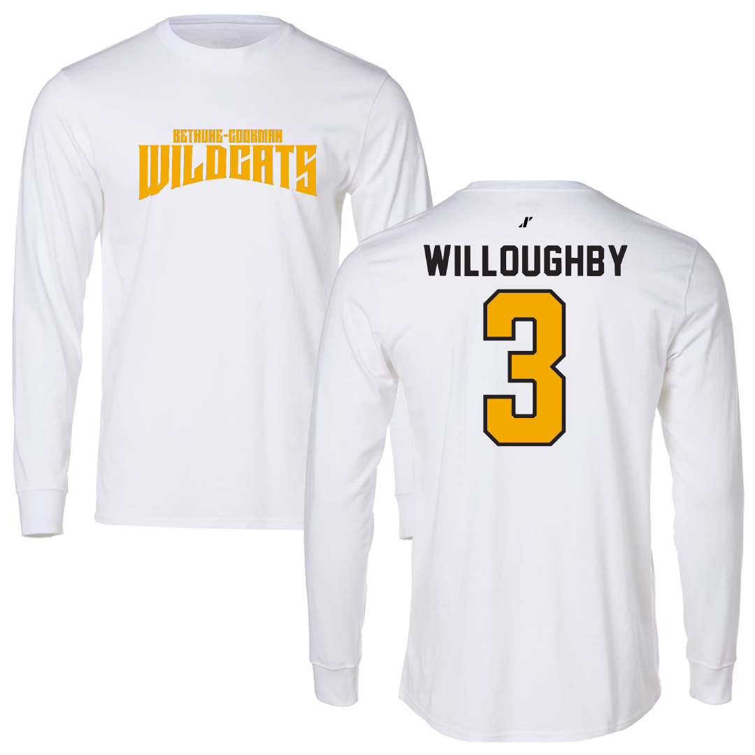 Bethune-Cookman University Basketball White Classic Performance Long Sleeve - #3 Seneca Willoughby